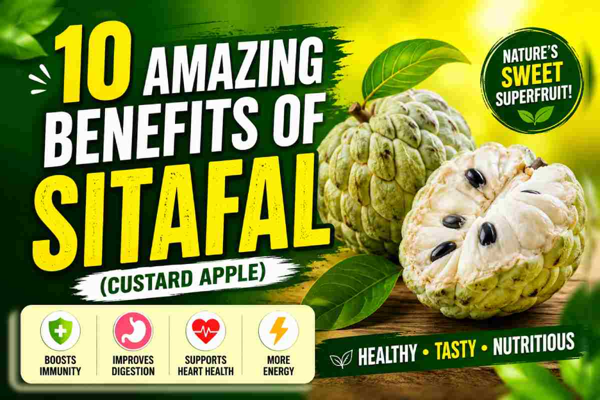 Benefits of Sitafal, Custard Apple Benefits, Health Benefits of Sitafal, Sitafal Nutrition, Custard Apple Nutrition, Benefits of Custard Apple, Healthy Fruits, Sitafal for Immunity, Sitafal for Digestion.